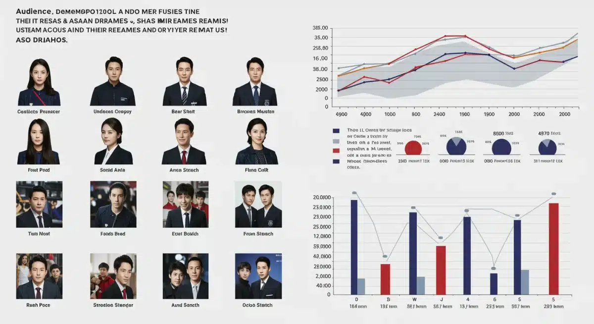 Data visualization of streaming trends and audience demographics for Asian dramas and their US remakes, highlighting growth.