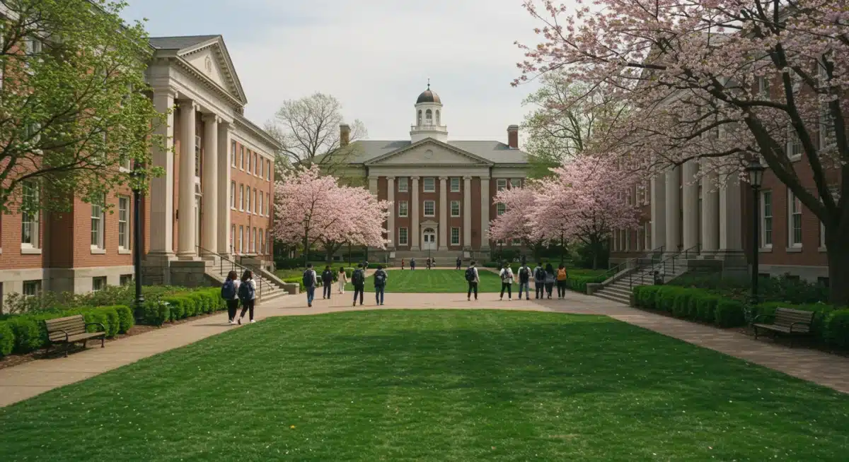 American university campus resembling a Japanese drama school setting