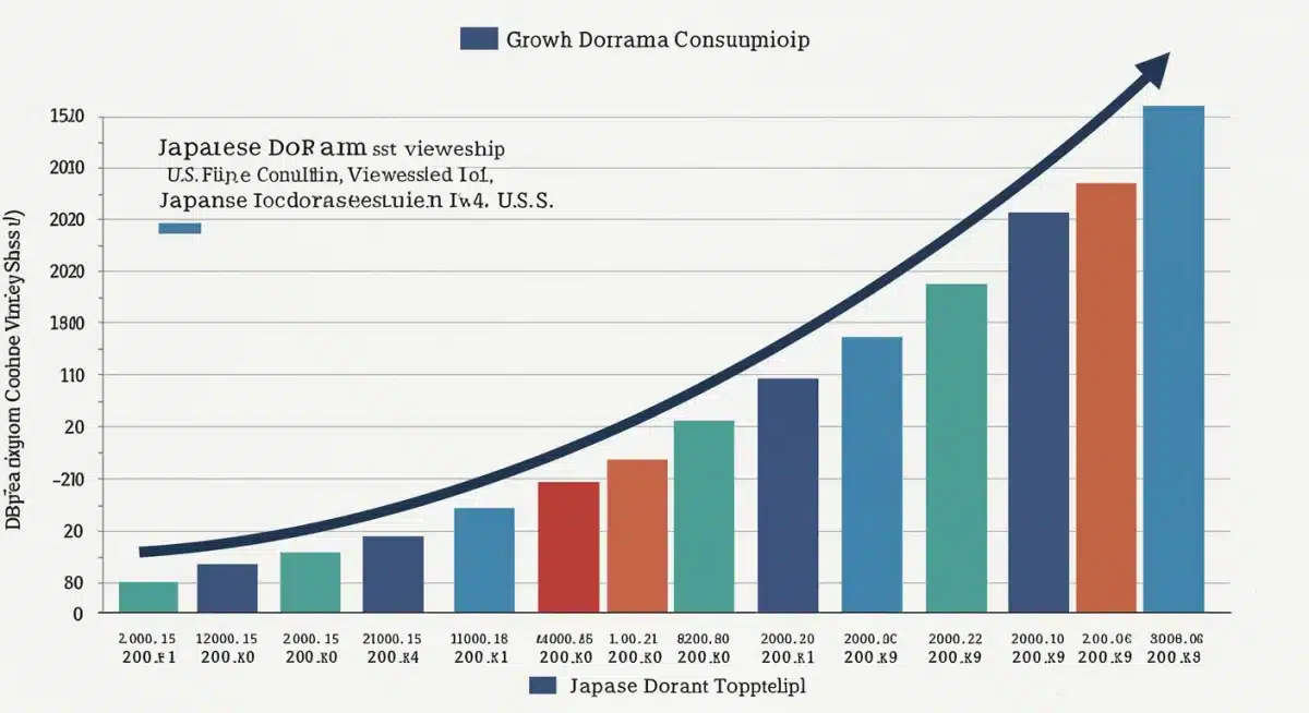 Growth chart of Japanese dorama dubbing viewership in US