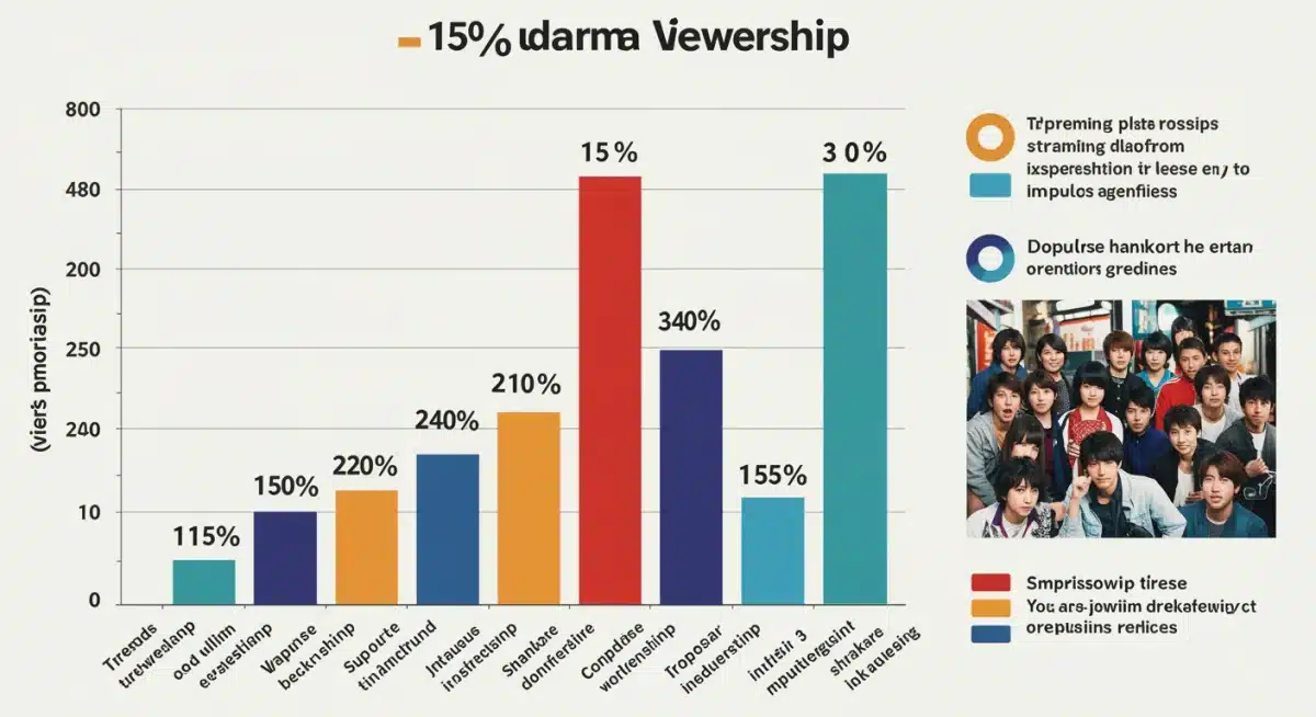 Infographic showing 15% increase in Japanese dorama viewership trends