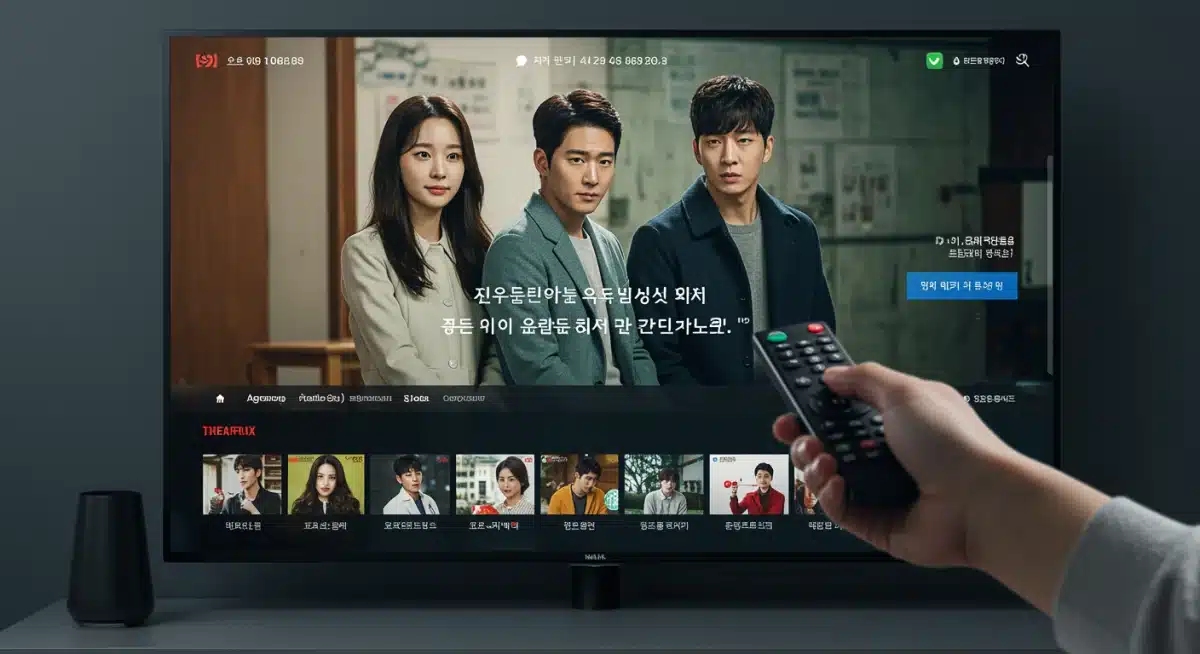 Streaming platform displaying a popular Korean drama with subtitles.