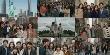 Korean drama fans exploring US filming locations, symbolizing cultural tourism and economic impact.