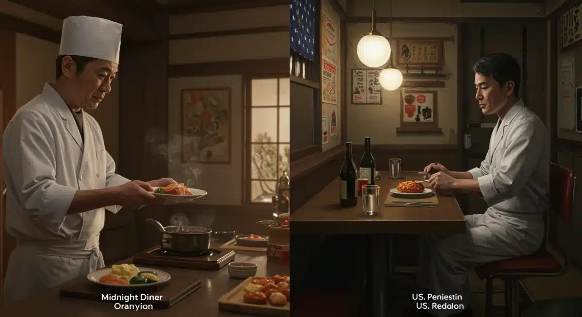 Comparison of original Japanese 'Midnight Diner' and conceptual US remake scenes