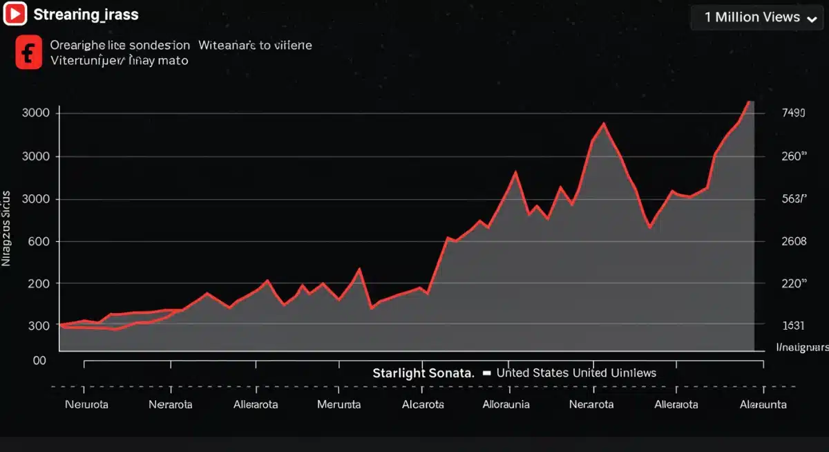Streaming data graph showing Starlight Sonata's rapid rise to 1 million views