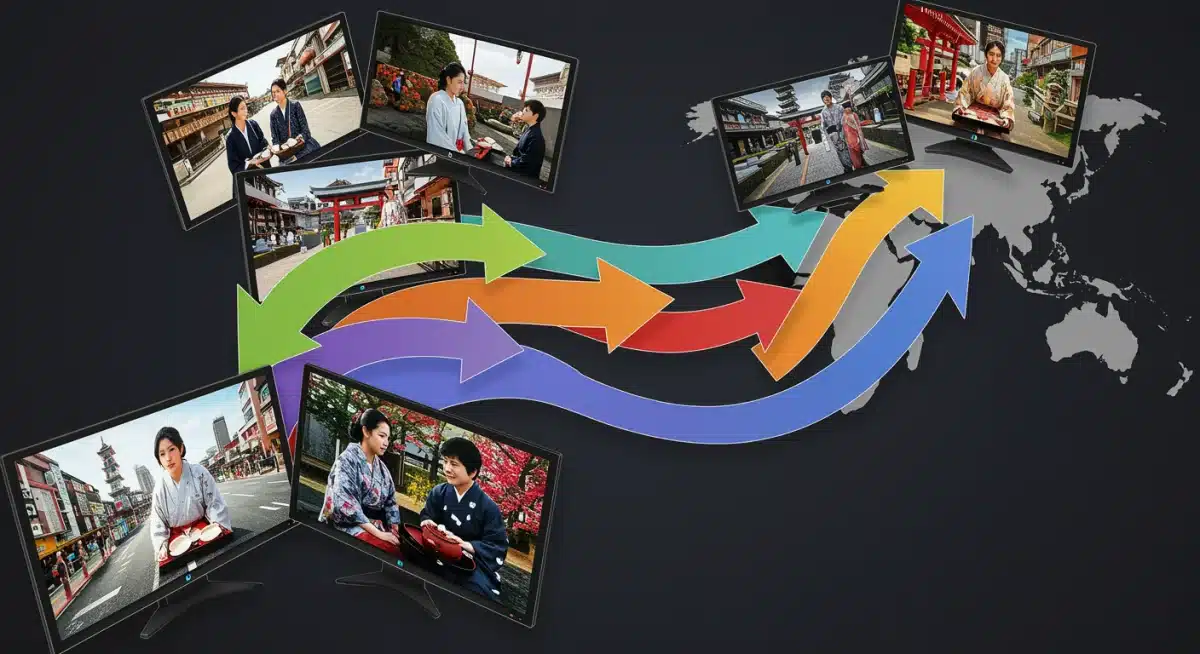 Graphic depicting cultural exchange via Japanese dramas.