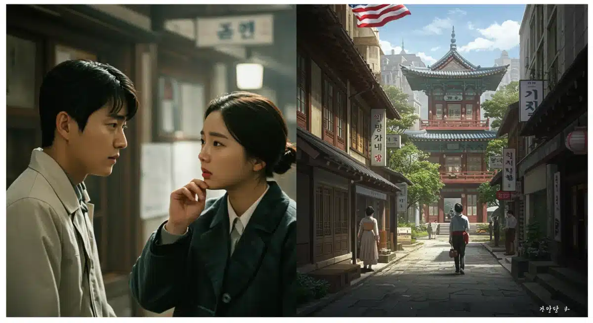 Comparison of original Korean dorama scene with American adaptation concept art.