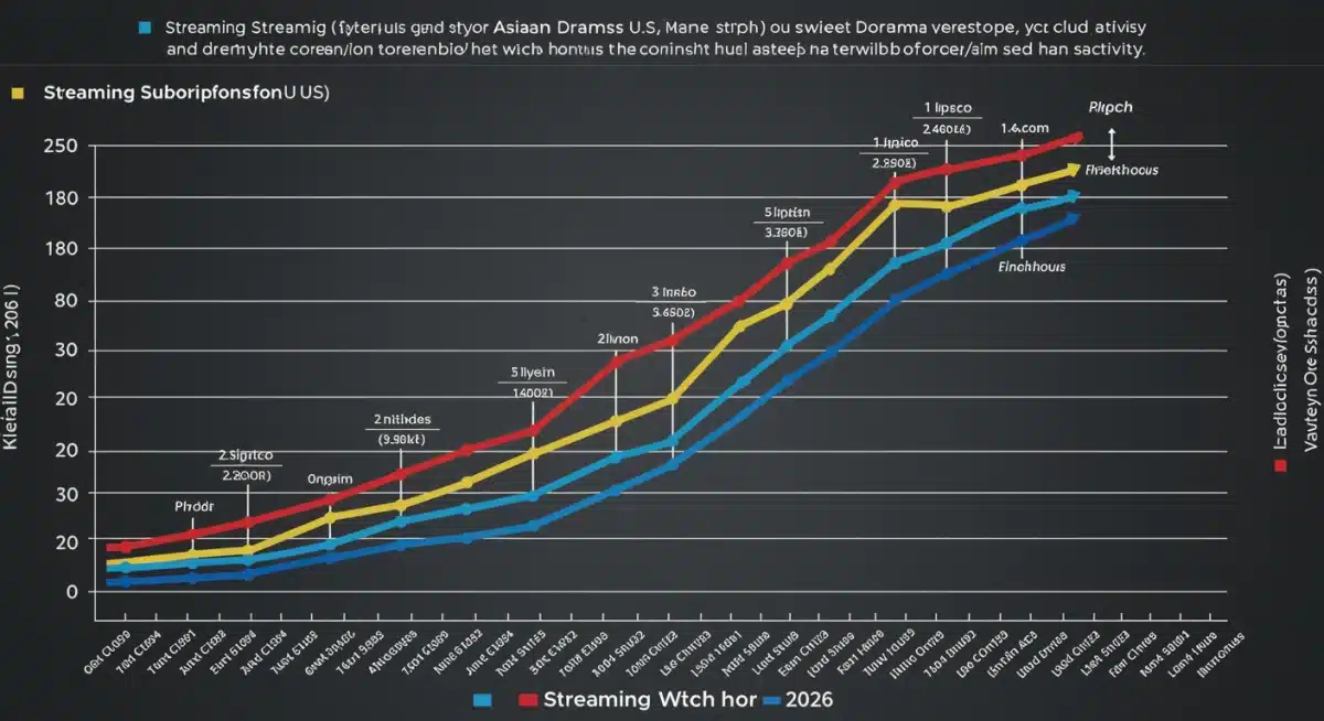 Graph showing the correlation between US dorama fan club growth and rising streaming numbers for Asian dramas.