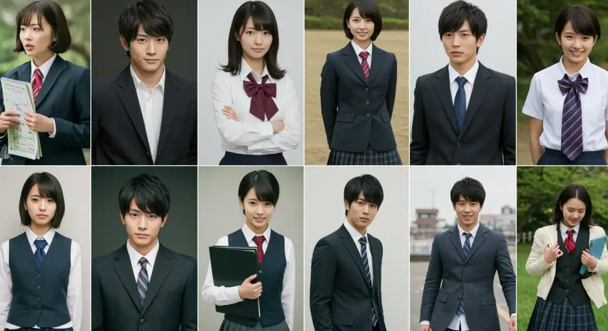 Collage of iconic J-drama fashion moments