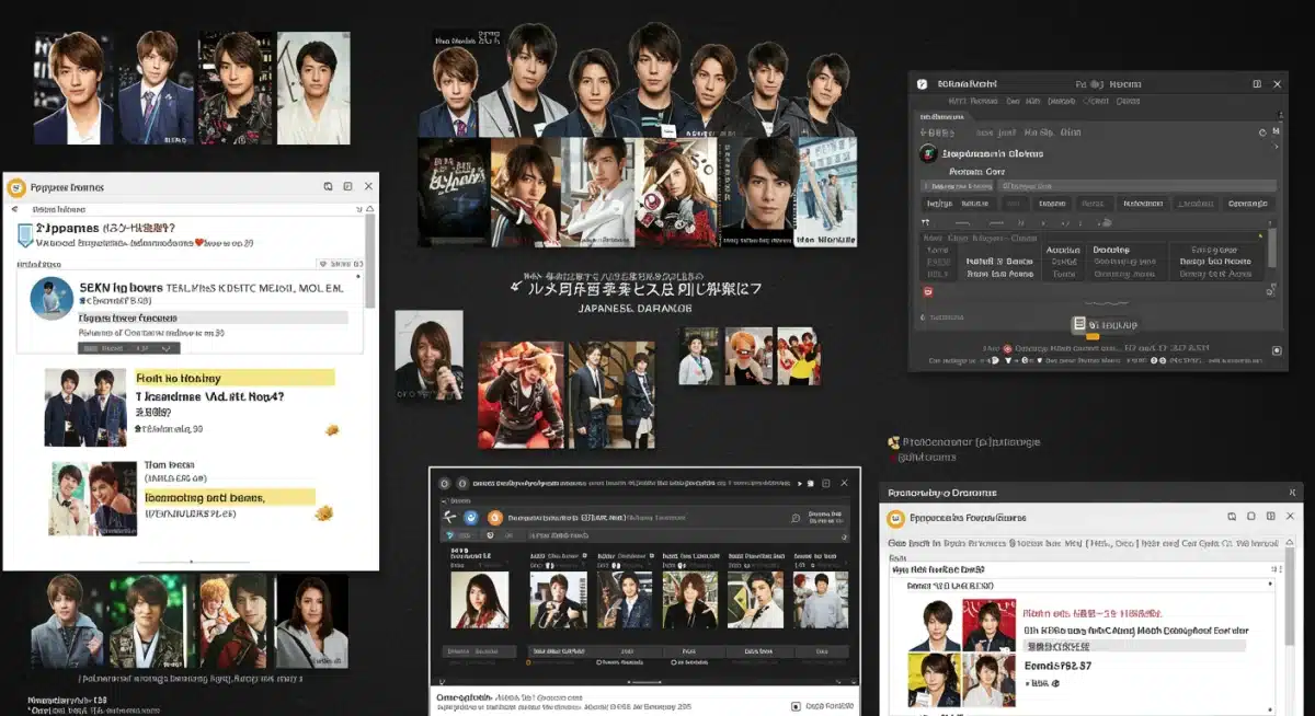 Online Japanese drama fan forum displaying active discussions and posts