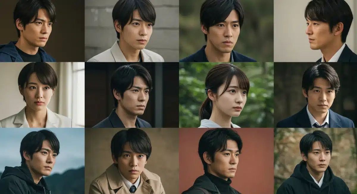 Montage of popular Japanese drama scenes and actors