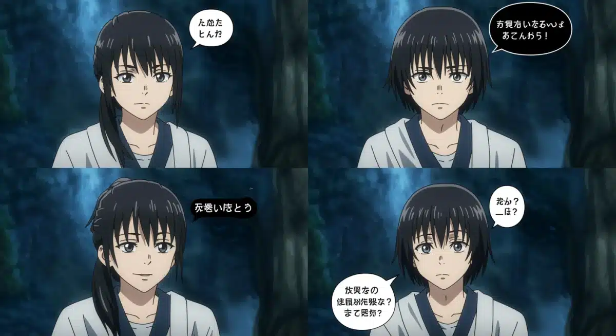 Comparison of different Japanese subtitle translations